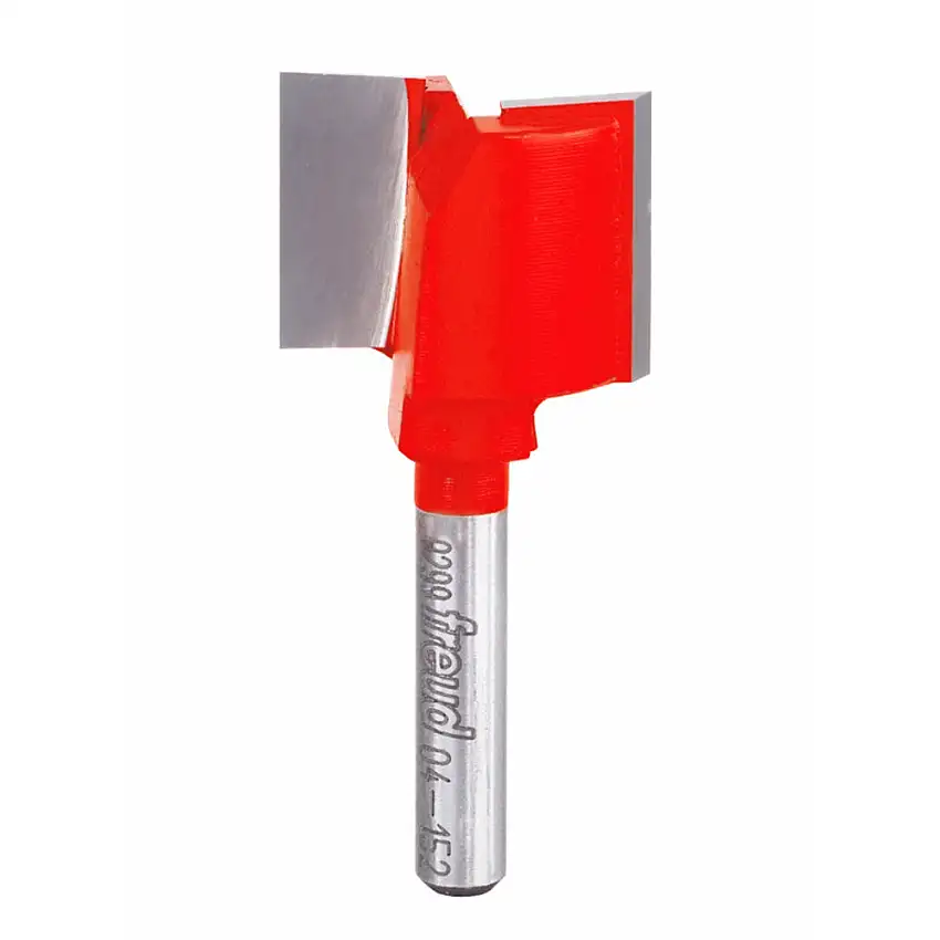 Freud Double Flute Straight Router Bit - 1" Diameter, 3/4" Cut, 1/4" S