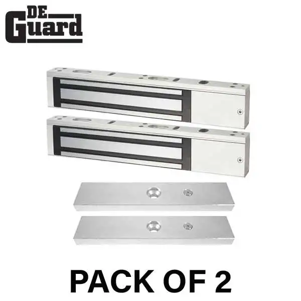 2 x Single Door Maglocks - 600 lb Holding Force - Bond Sensor - Grade 1 (Bundle of 2)