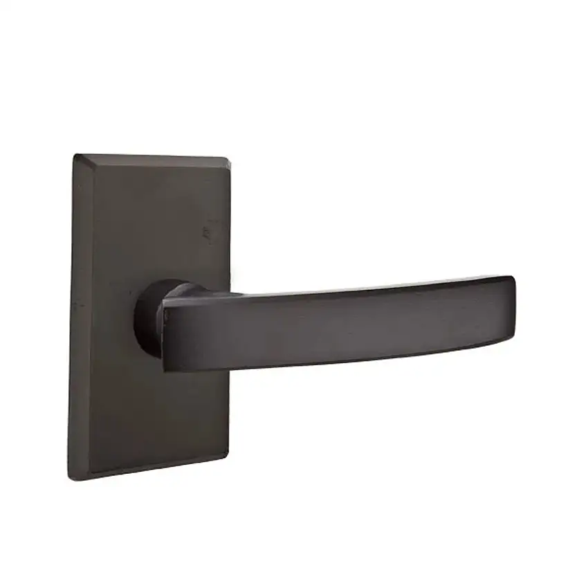 Emtek Yuma Lever Set with Sandcast Bronze #3 Rosette