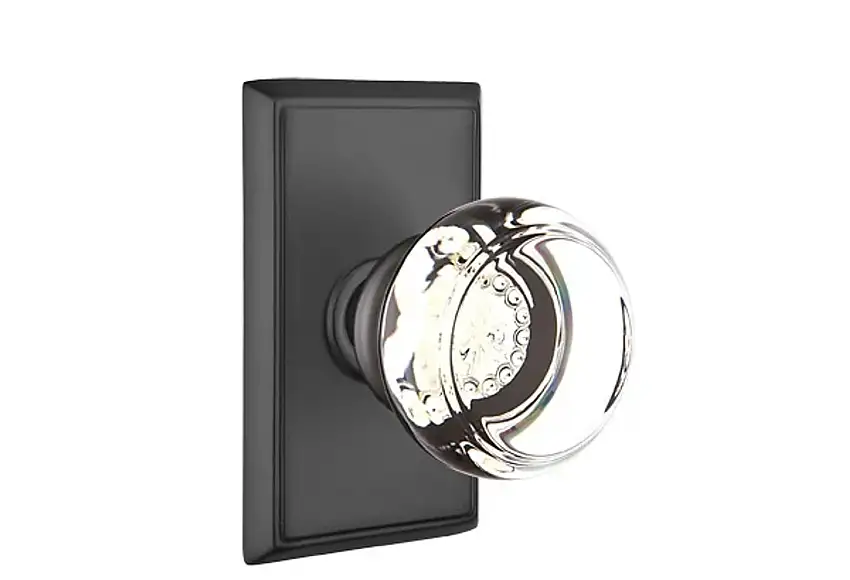 Emtek Georgetown Glass Knob Set with Rectangular Rosette