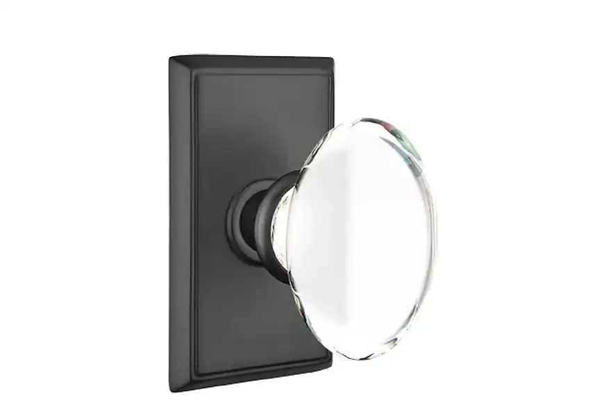 Emtek Hampton Glass Knob Set with Rectangular Rosette