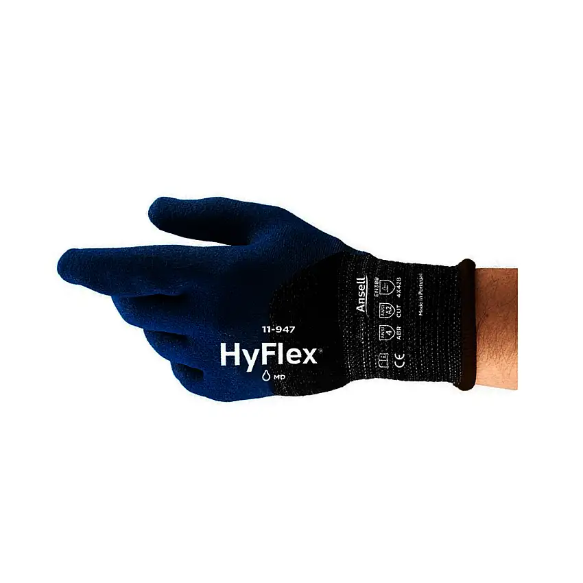 Ansell 2X HyFlex 13 Gauge Fiber Glass/Polyamide/Polyester Cut Resistant Gloves With Water-Based Polyurethane/Nitrile Three-Quarter Dip Coating