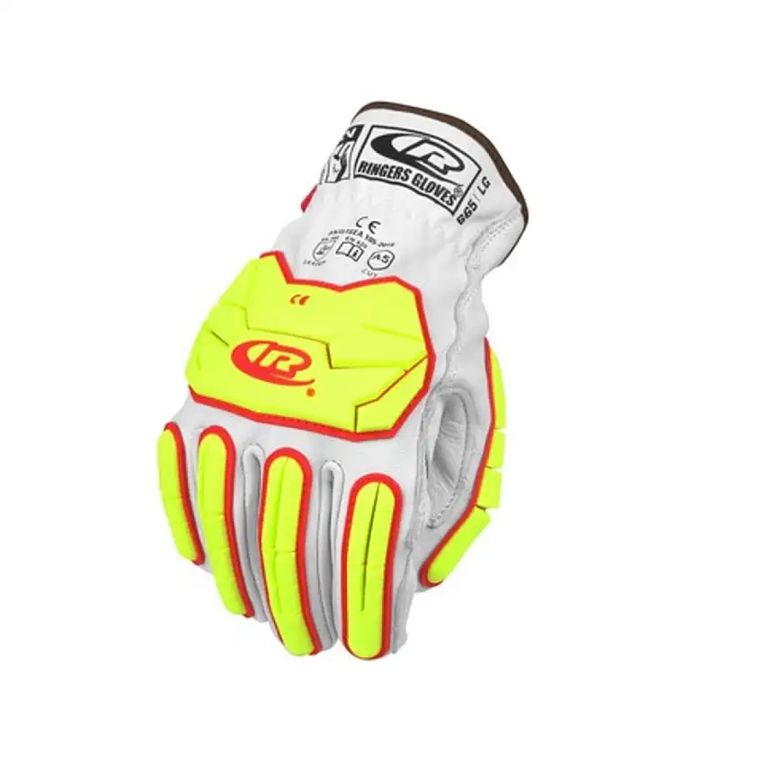 Ansell Size 9 RINGERS R665 HPPE And Leather Cut Resistant Gloves