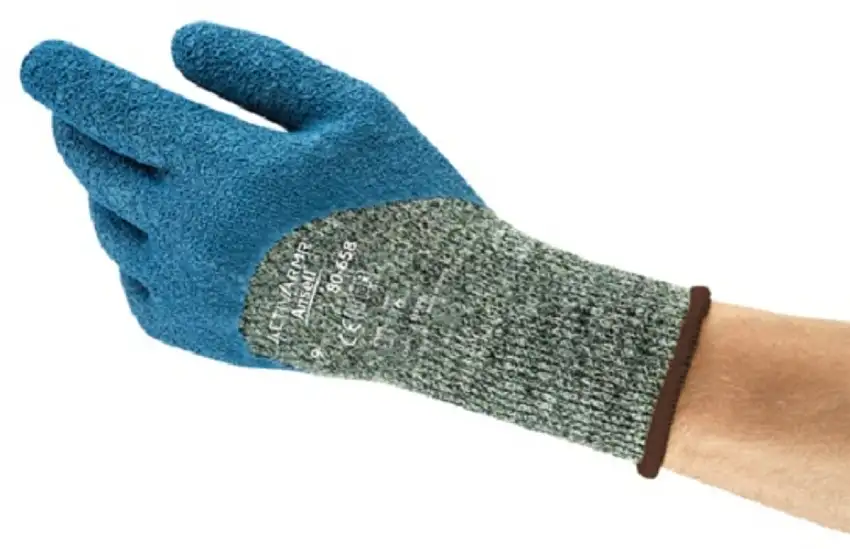Ansell Large ActivArmr® 80-658 7 Gauge Stainless Steel Nylon Fiber Glass Cotton And Kevlar® Cut Resistant Gloves With Latex Coated Palm And Fingers