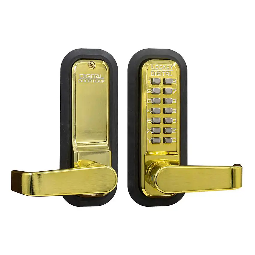 LockeyUSA 2835BB Keyless Knob Lock Passage Bright Brass