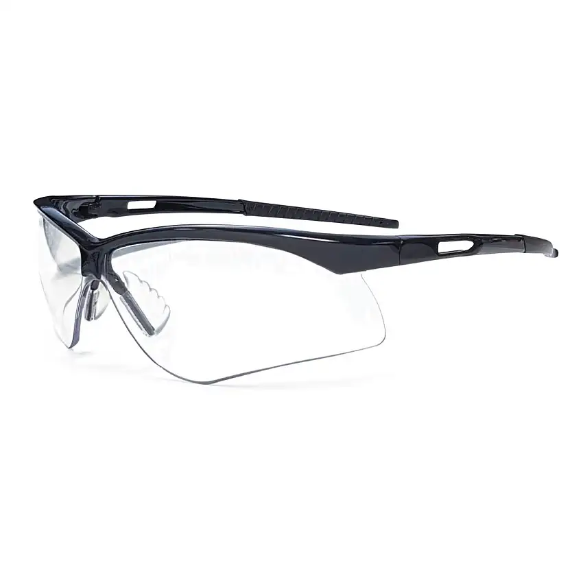 RADNOR Premier Series Black Safety Glasses With Clear Anti-Fog/Anti-Scratch Lens