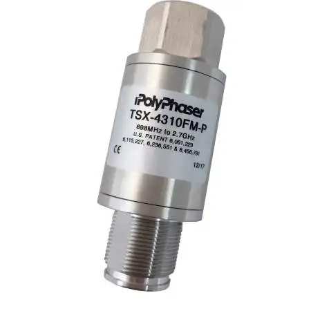 PolyPhaser Ultra-low PIM DC Block RF Surge 4.3-10 Protector F/M (TSX-4310FM-P)
