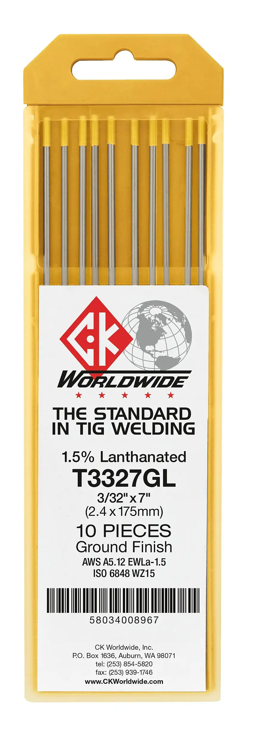 5/32" 2% Lanthanated Tungsten Electrodes | CK