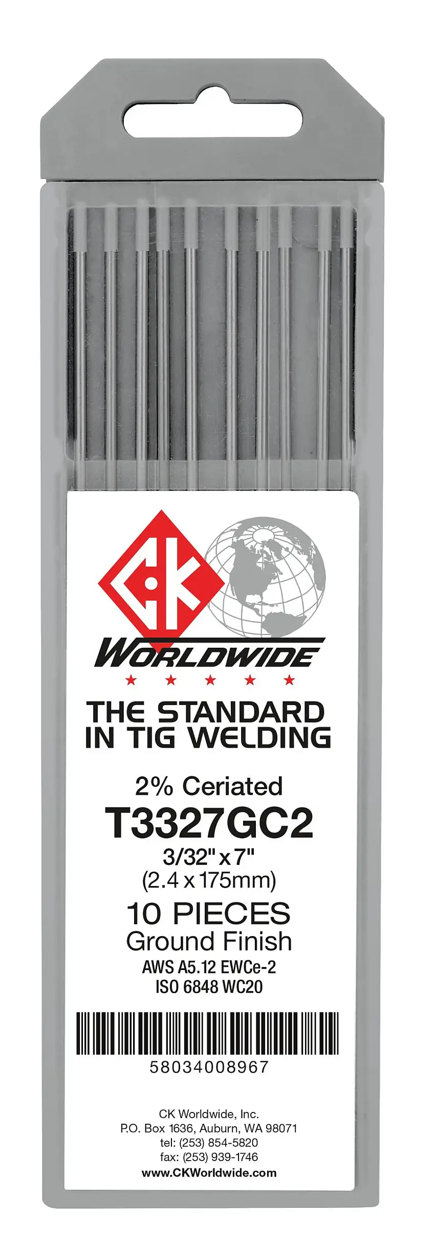 Tungsten 5/32" 2% Ceriated | CK - Weld Shop Supply