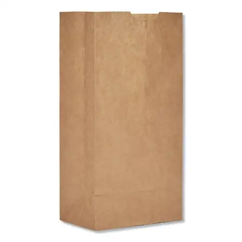 Ross & Wallace Paper Products 100304500PK/BL 5 in. x 3.13 in. x 9.88 in. #4 Size Grocery Paper Bags - Kraft (500/Bundle)
