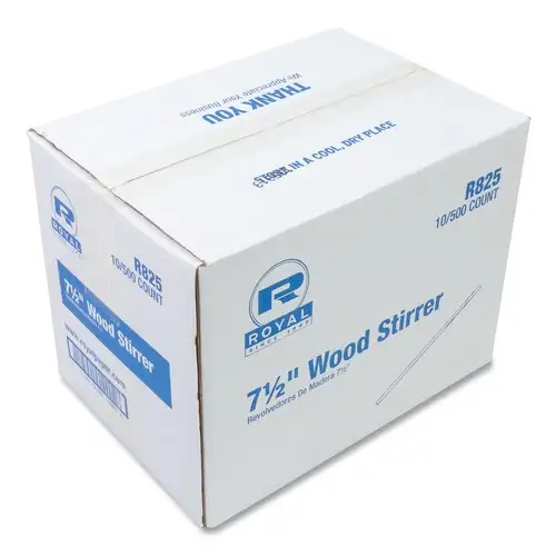 AmerCareRoyal R825 7.5 in. Long Wood Coffee Stirrers (5000/Carton)
