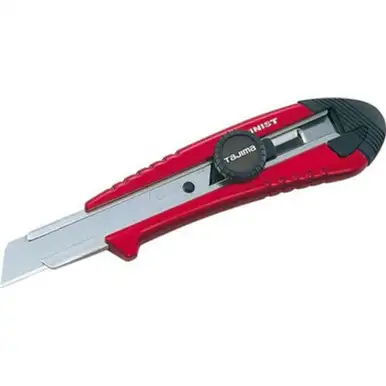 Tajima AC-501R Utility Knife - 3/4" 7-Point Rock Hard Red Aluminist 501 Snap Blade Box Cutter with Dial Lock & 3 Endura-Blades