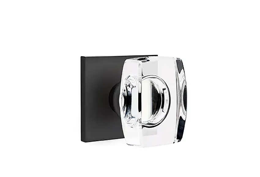 Emtek Concealed Fastener Windsor Glass Knob Set With Square Rosette
