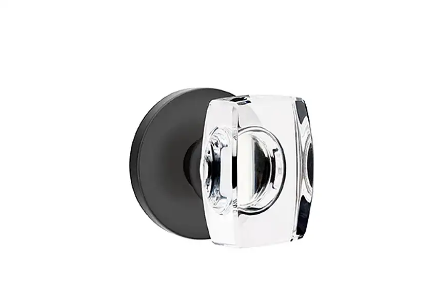Emtek Concealed Fastener Windsor Glass Knob Set With Disk Rosette