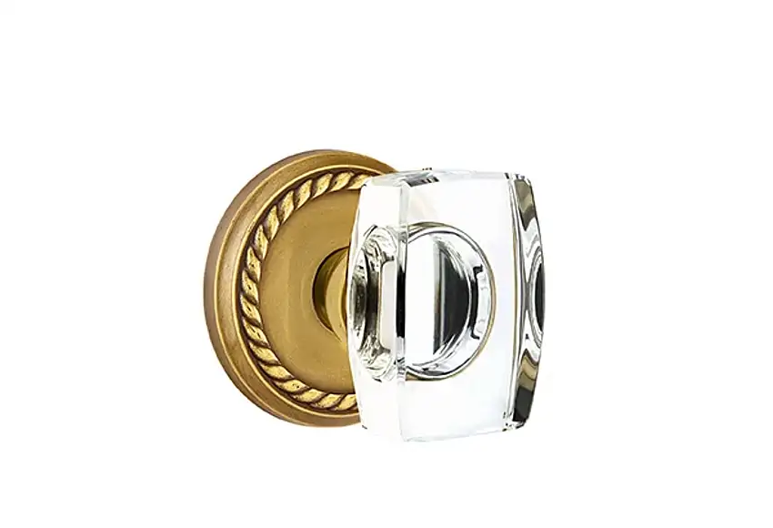 Emtek Concealed Fastener Windsor Glass Knob Set With Rope Rosette