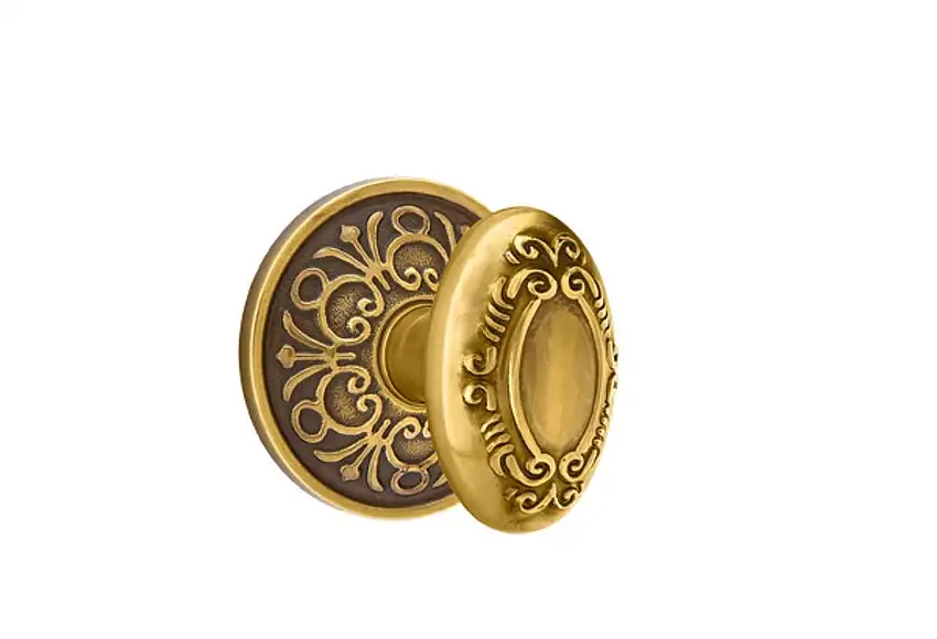 Emtek Concealed Fastener Victoria Knob Set With Lancaster Rosette