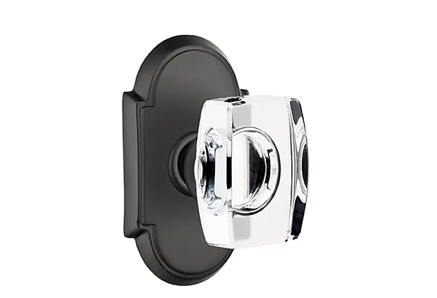 Emtek Concealed Fastener Windsor Glass Knob Set With #8 Rosette