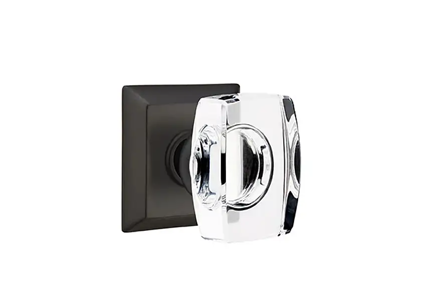 Emtek Concealed Fastener Windsor Glass Knob Set With Quincy Rosette