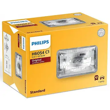 Philips H6054 Standard Halogen Sealed Beam Headlamp - 1 per Box (H6054C1)