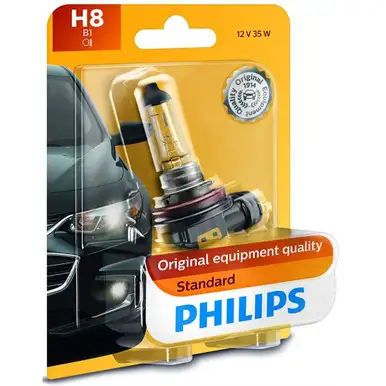 Philips H8 Standard Halogen Replacement Headlight Bulb - 1 per Package (H8B1) (12360B1)
